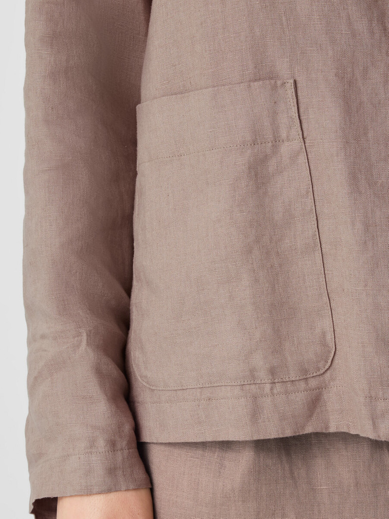Organic Linen High Collar Jacket 5
