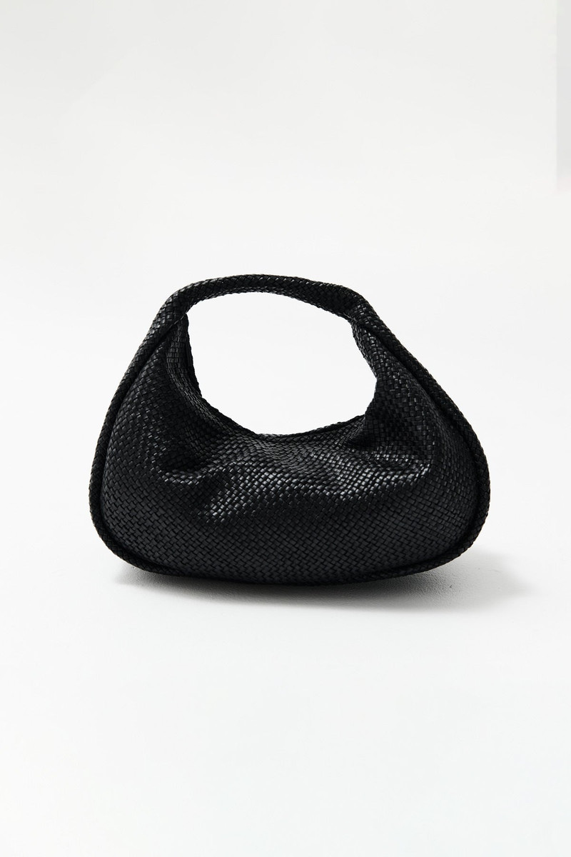 ST. AGNI Woven Bon Bon Bag - Black outlook