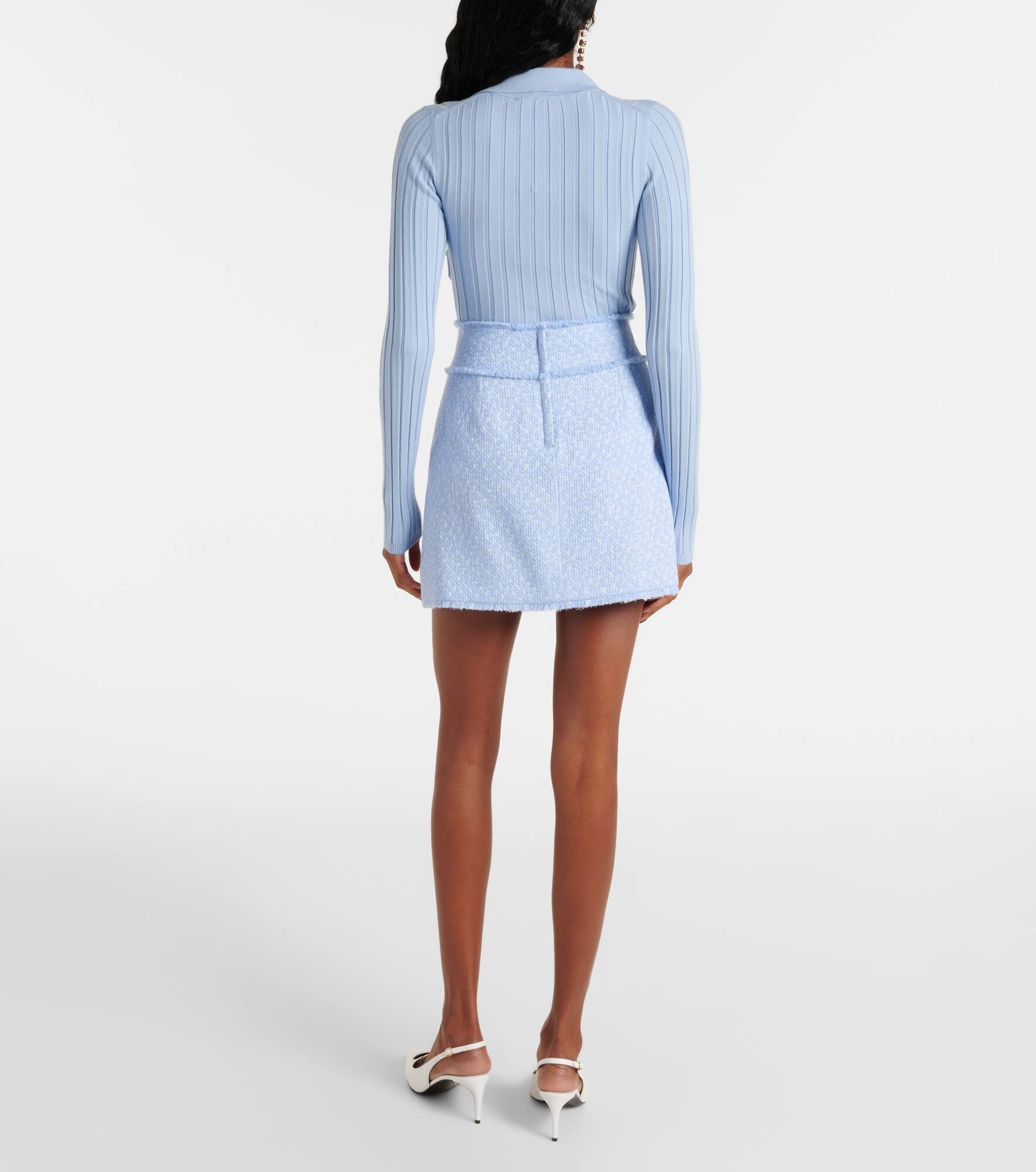 Wool-blend tweed miniskirt - 3