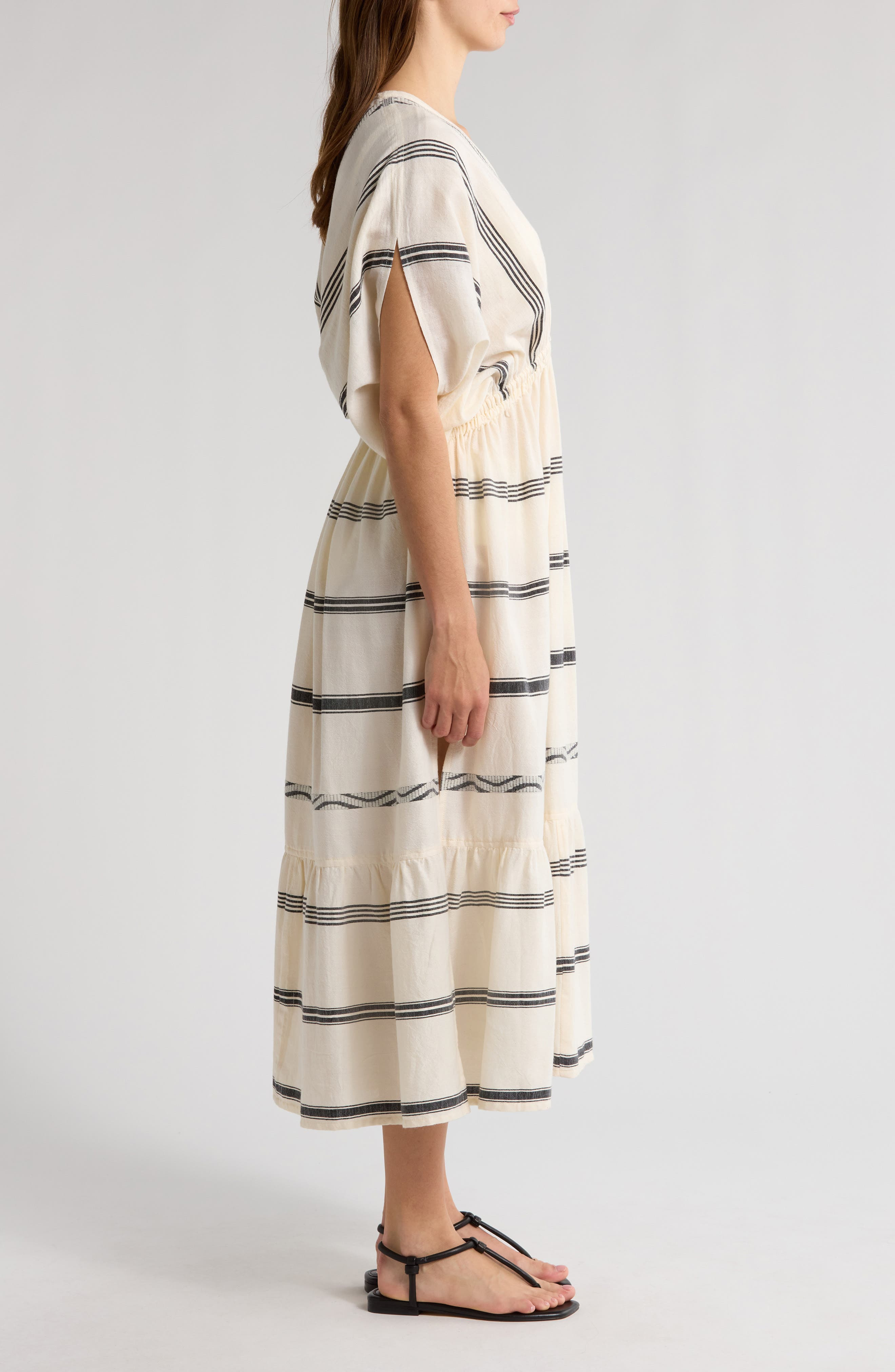 lemlem Leila Plunge Cover-Up Dress in Besela Vanilla at Nordstrom - 3