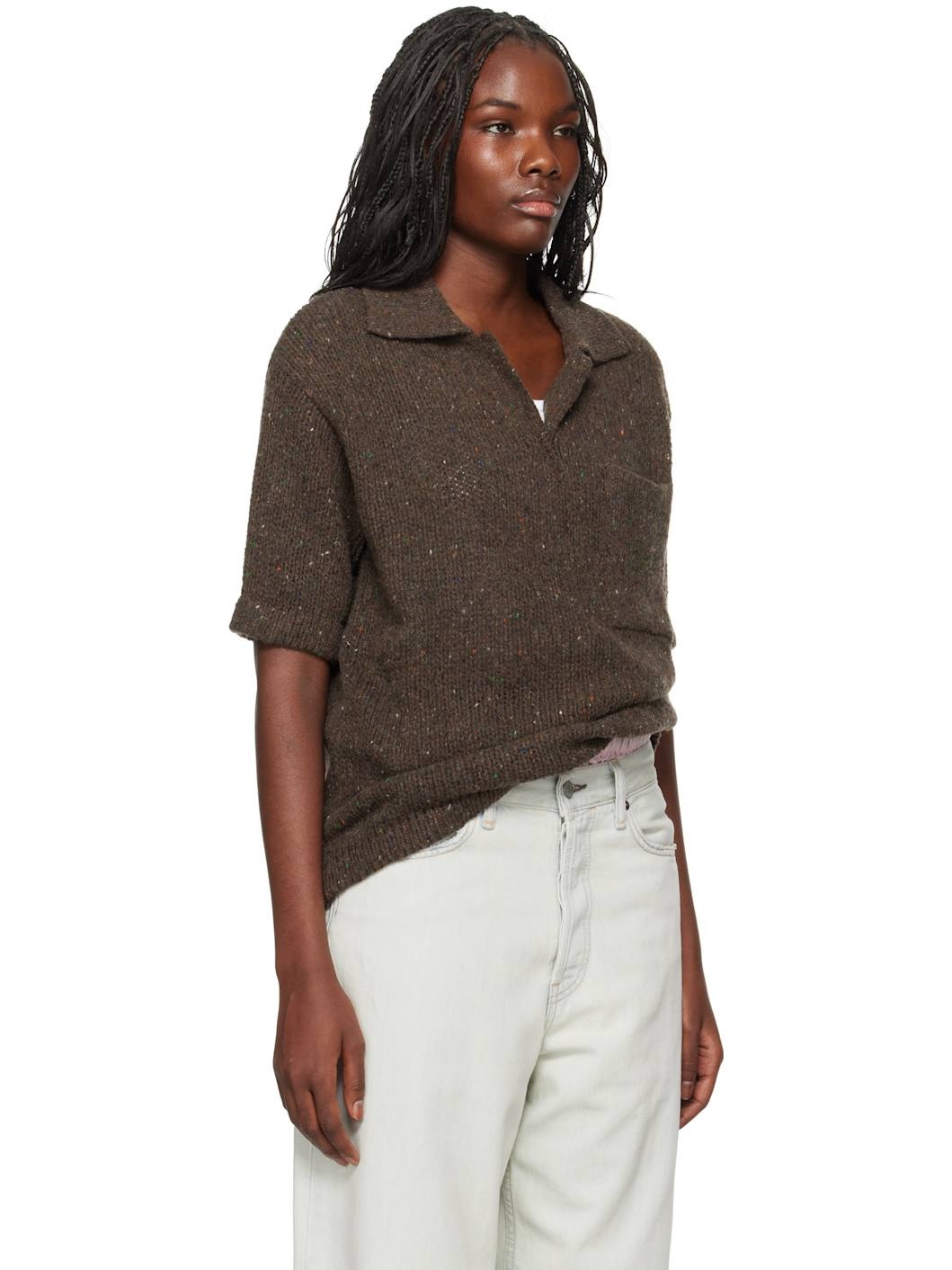 Brown Wool Polo - 2
