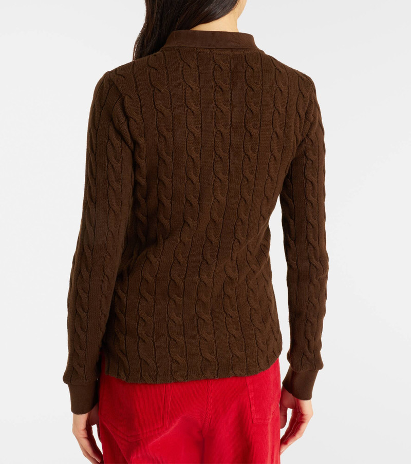 Cable-knit cotton polo sweater 6