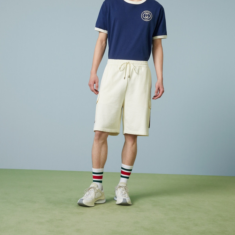 Cotton jersey shorts with Web 5