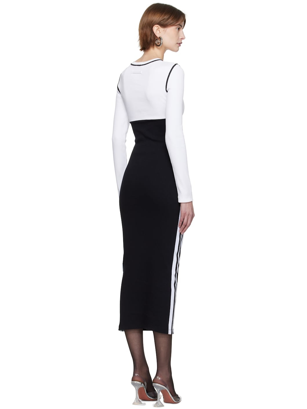 White & Black 'The Color-Block' Maxi Dress - 3
