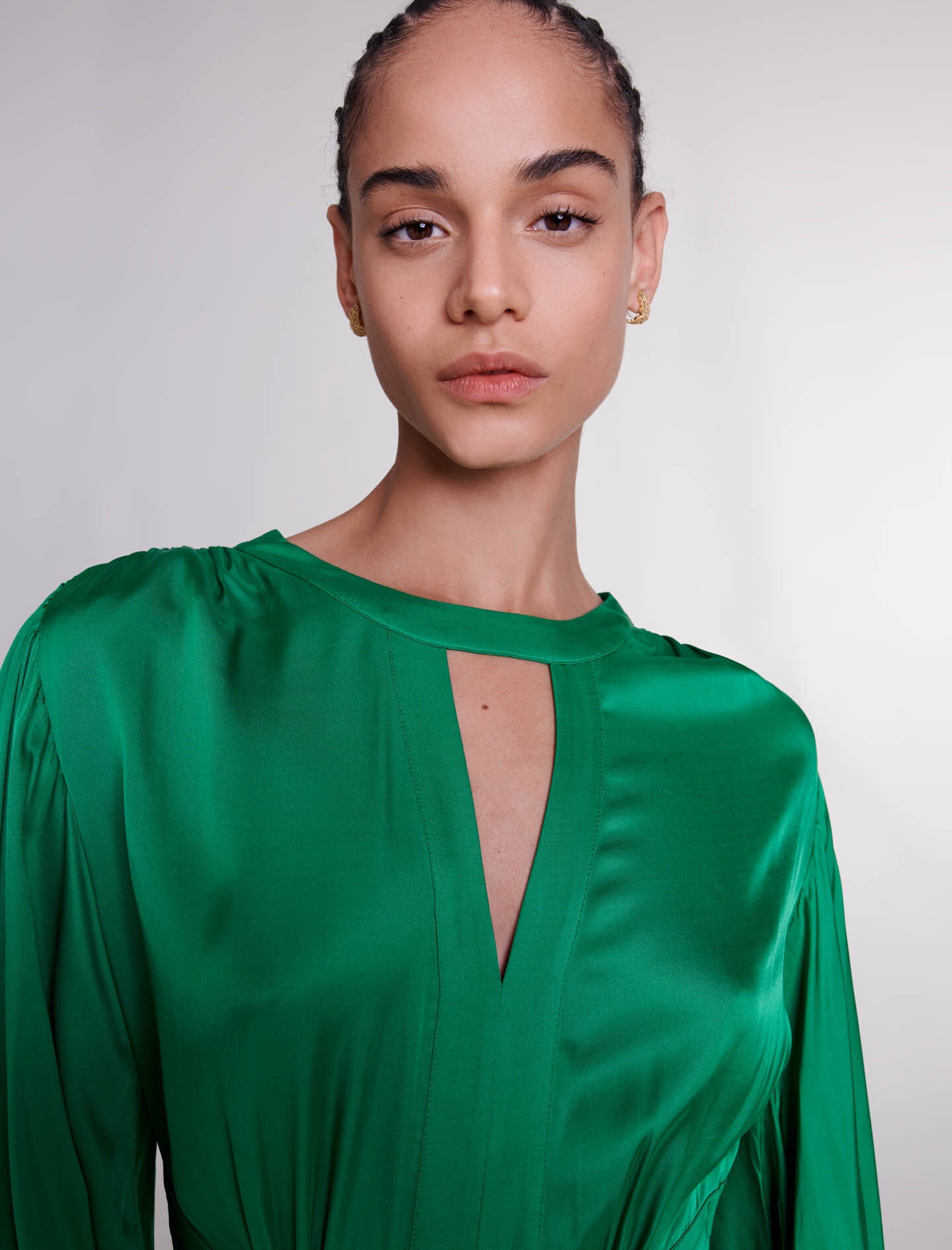 Short satin-look dress - 3