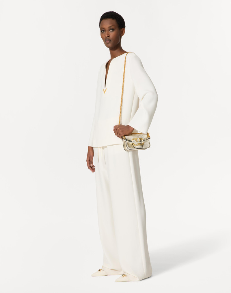 SMALL VALENTINO GARAVANI LOCÒ METALLIC CALFSKIN SHOULDER BAG 2
