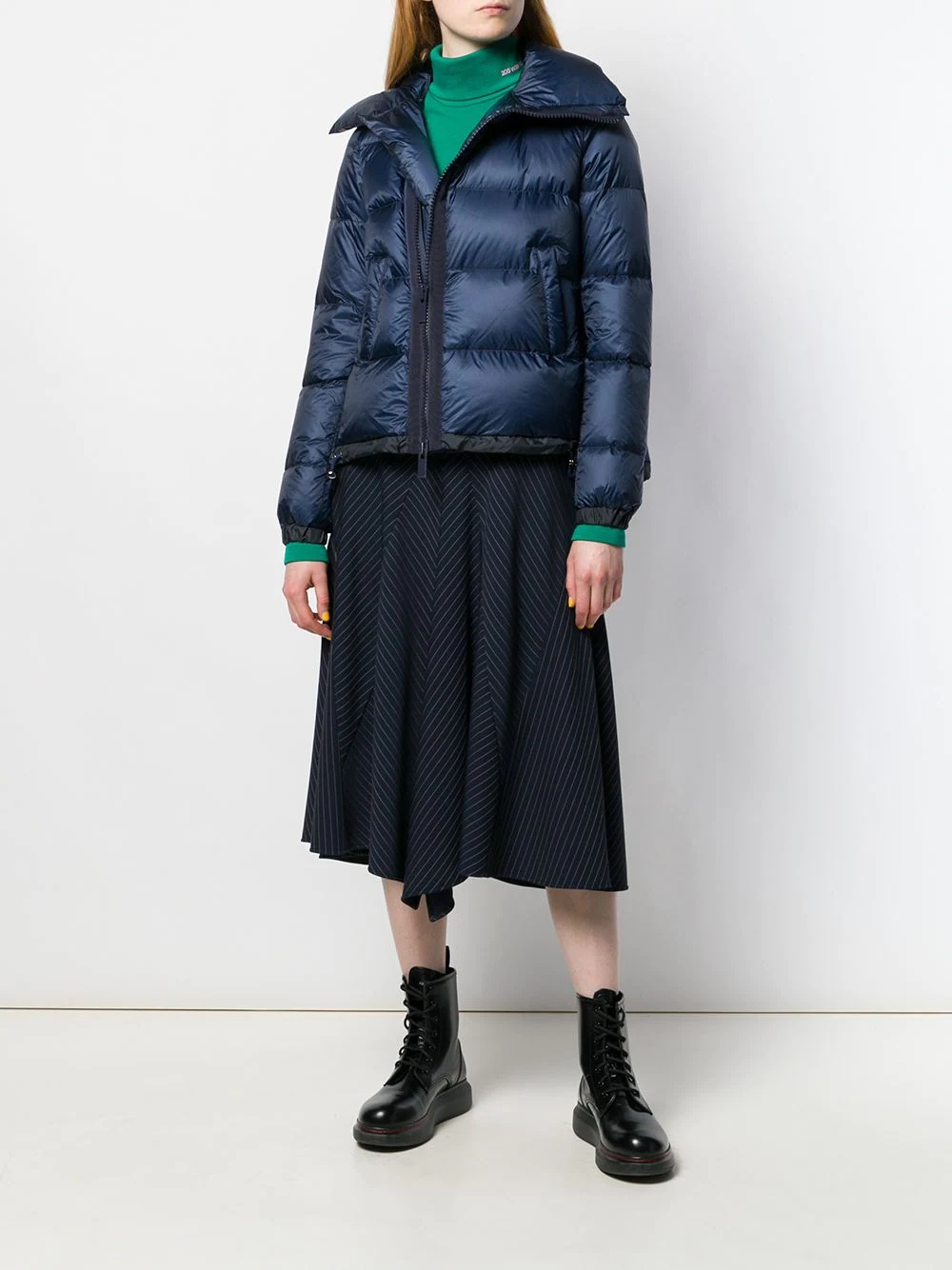 off-center zip puffer jacket - 2