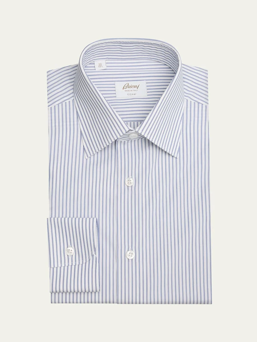 Men's Cotton Pinstripe Dress Shirt - 1