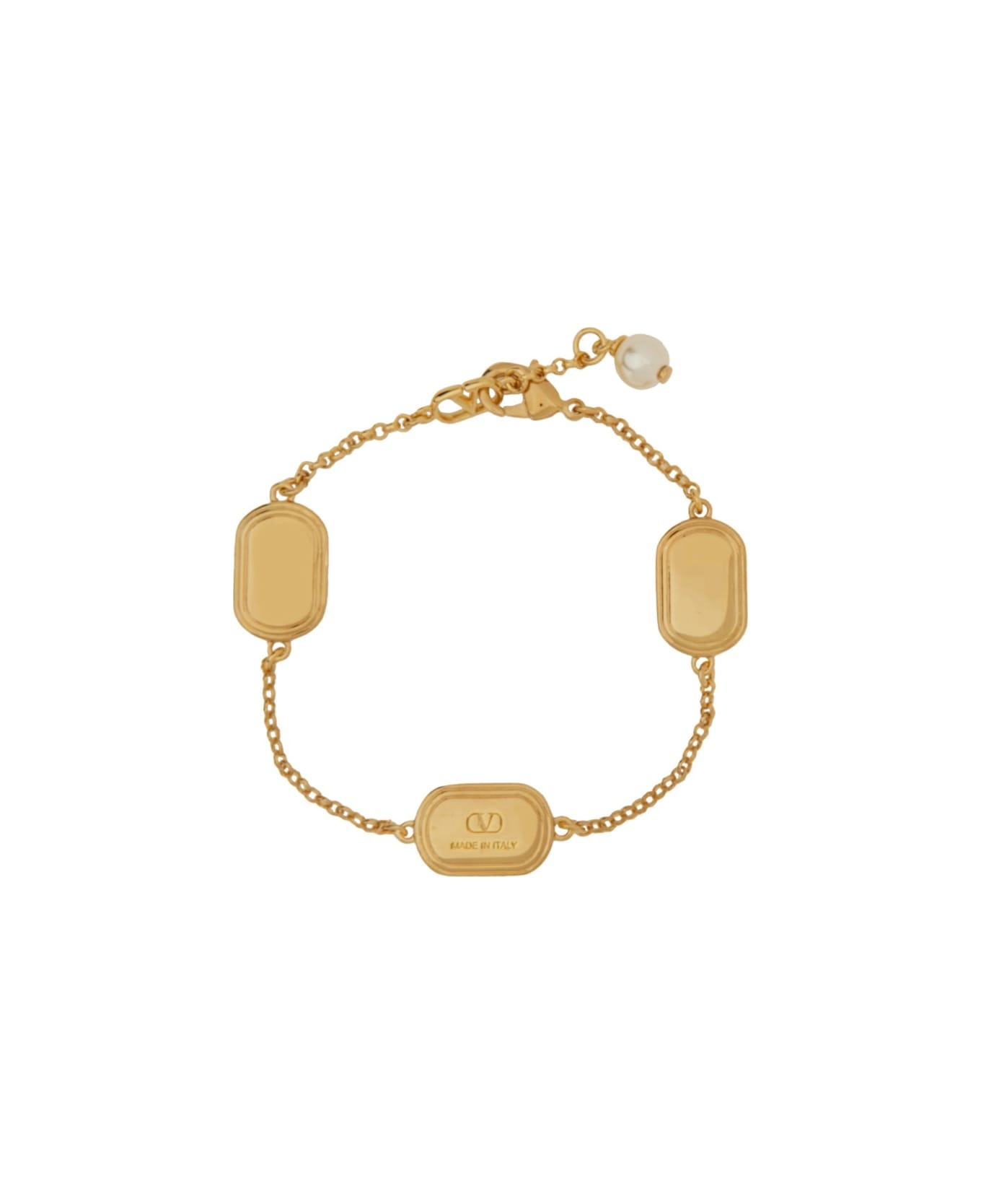 Metal, Enamel, Crystal And Swarovski® Pearl "ovalette" Bracelet - 2