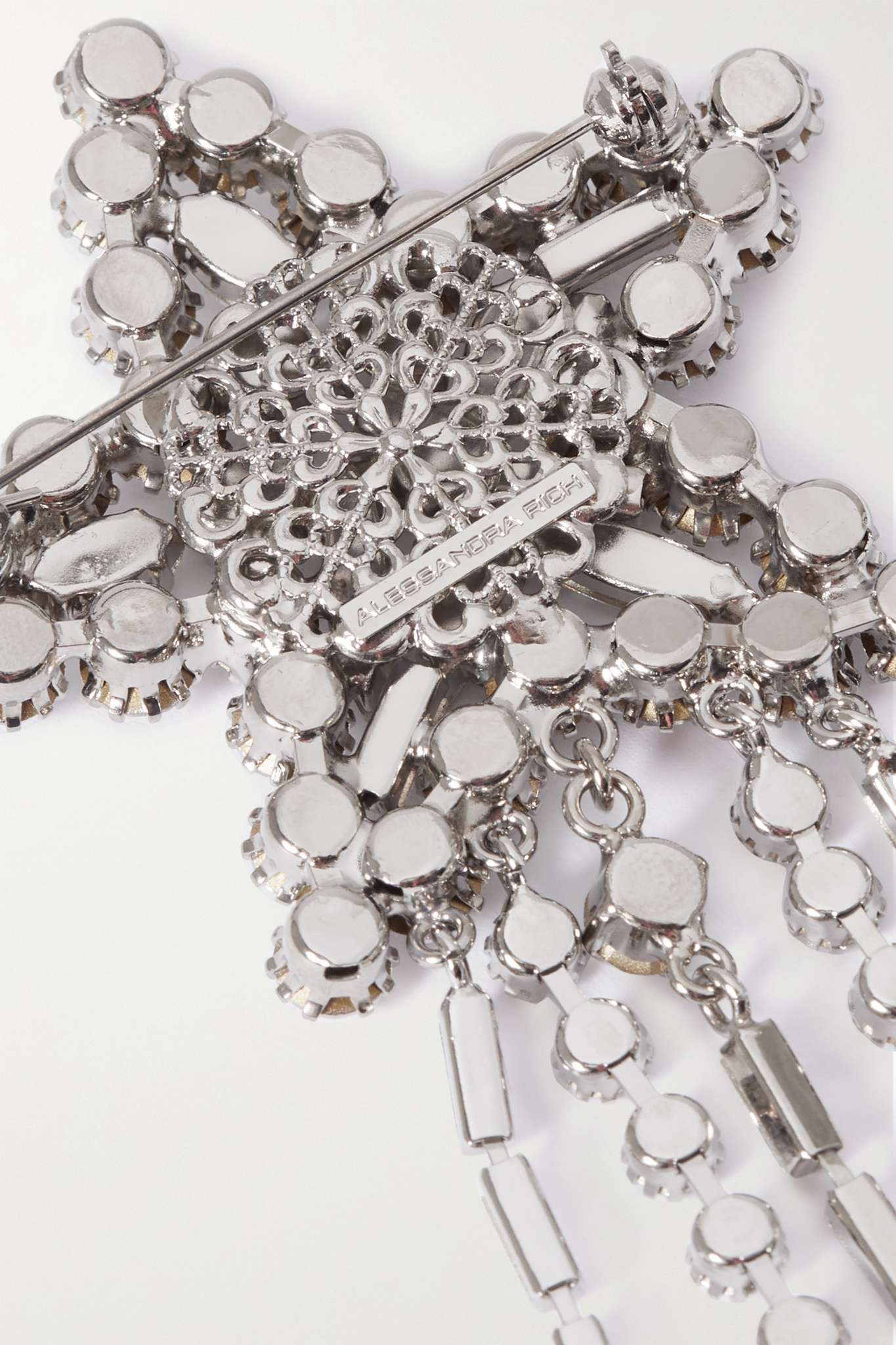 Silver-tone crystal brooch - 3