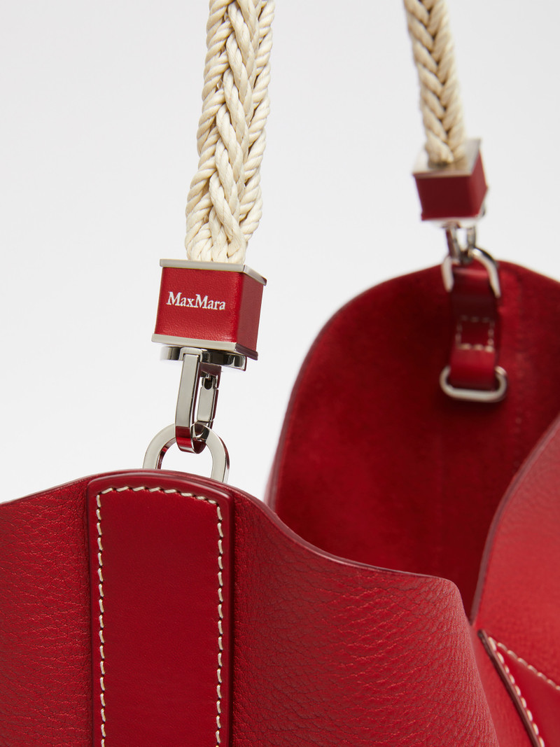 MMBUCKETSROPE Small leather bucket bag with rope handle detail 5