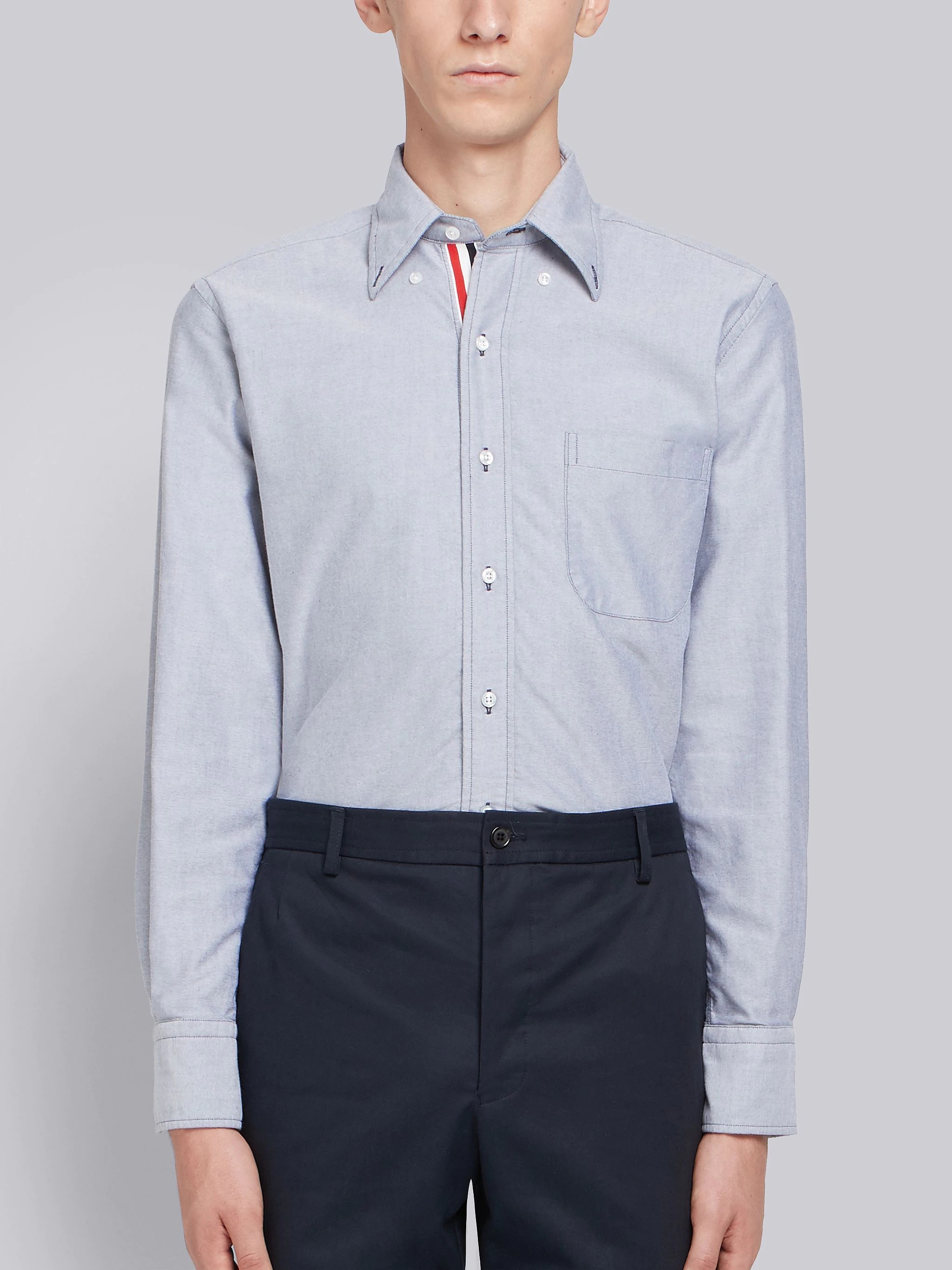 Grosgrain Placket Oxford Shirt - 1