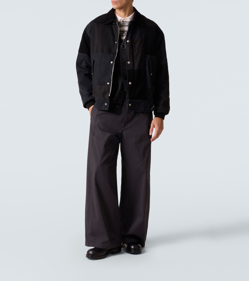 Comme des Garçons Homme Paneled cotton Oxford jacket outlook