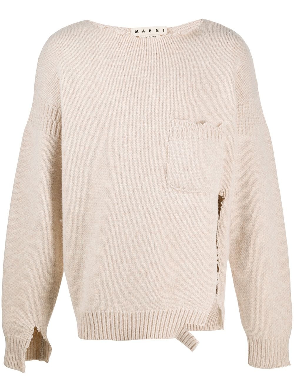 distressed knit jumper - 1