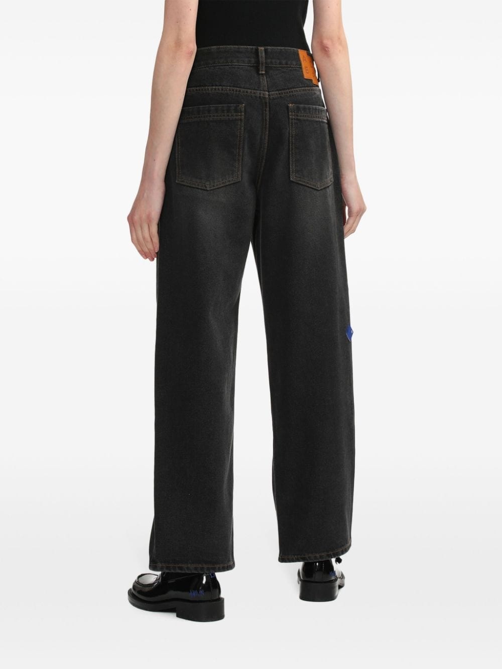 washed wide-leg jeans - 4