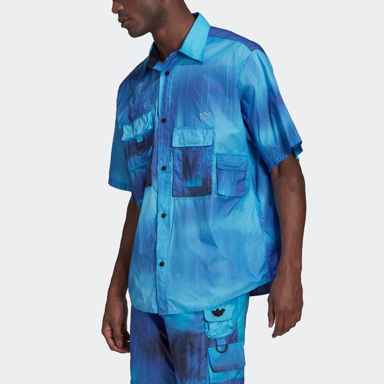 adidas Gradient Pocket Sports Short Sleeve Shirt Blue HD4809 - 3