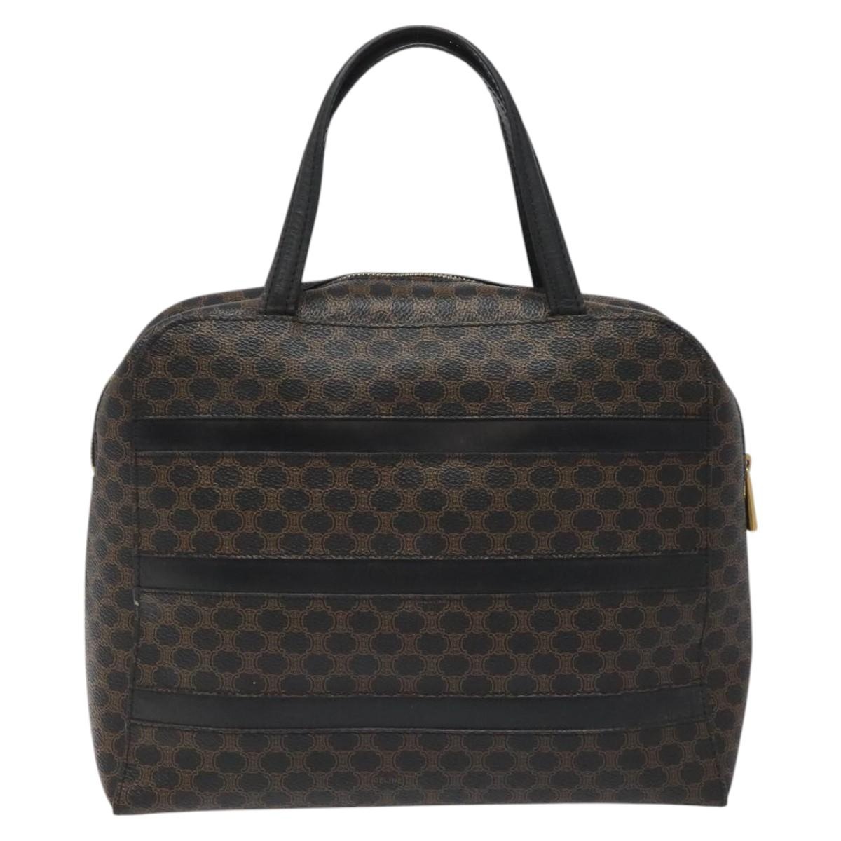 CELINE Macadam Canvas Hand Bag Pvc Leather Black - 2