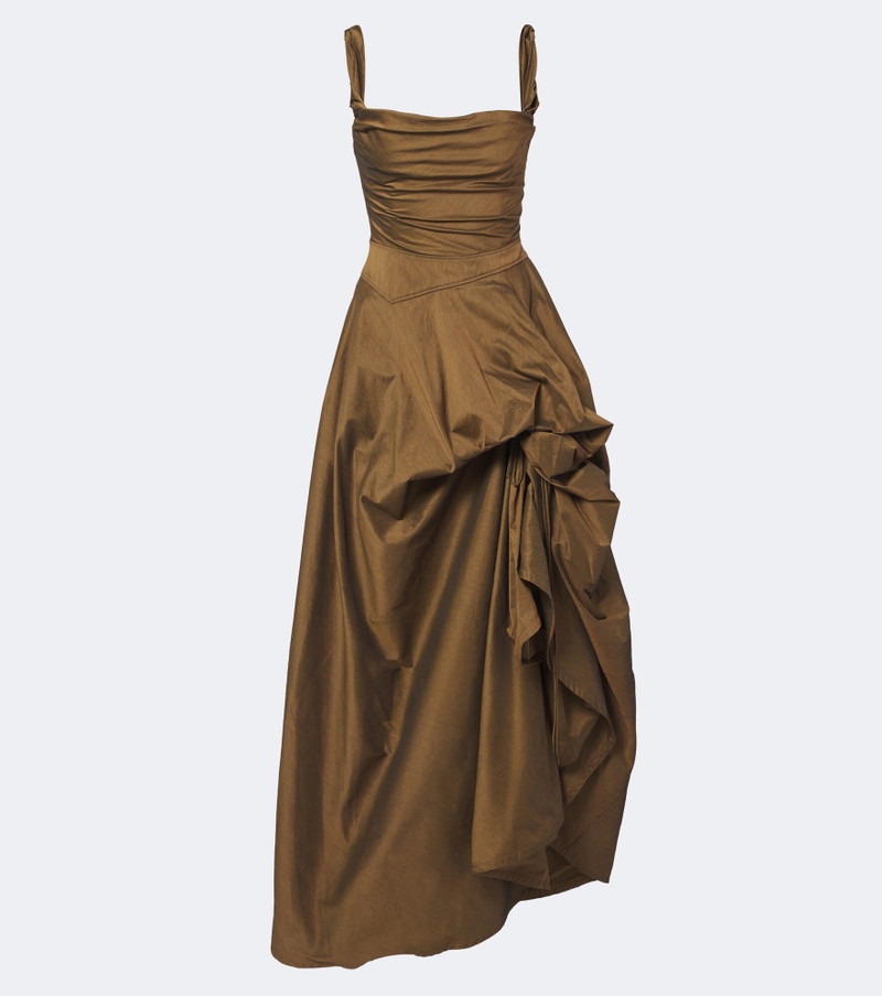 Chichi draped cotton-blend bustier dress 1