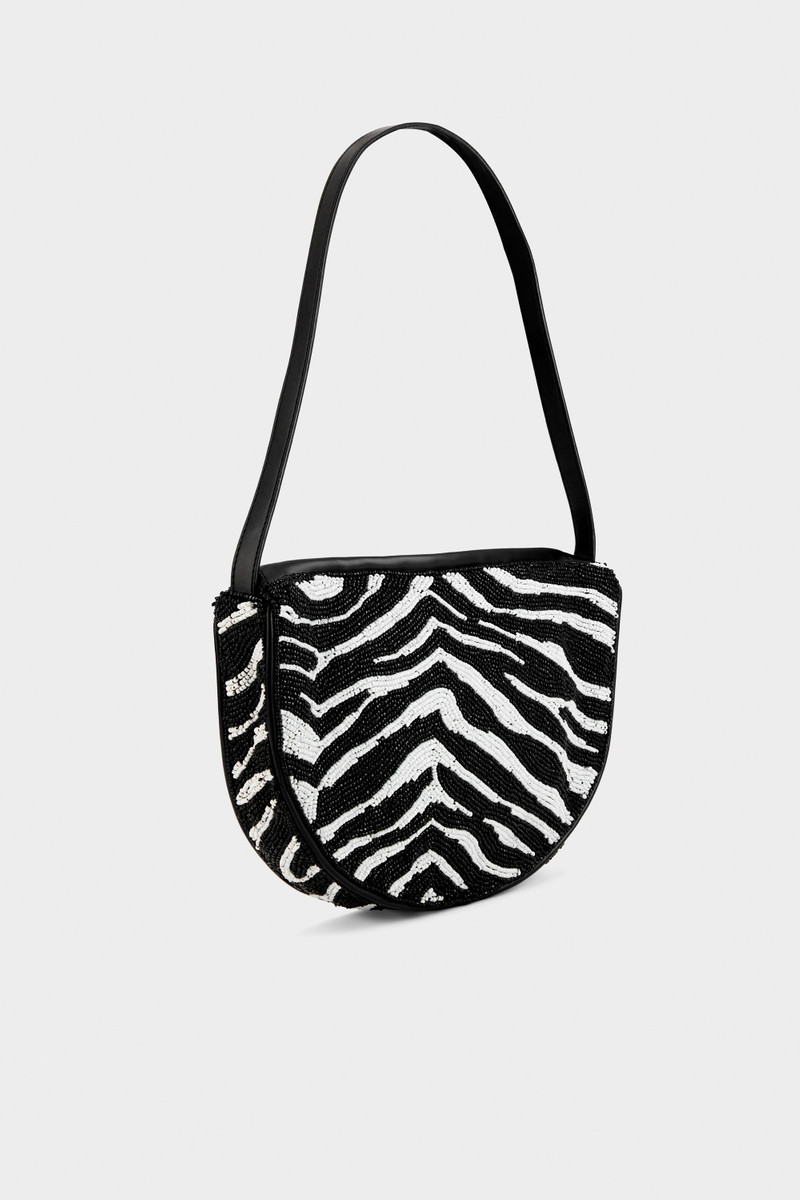 SIMONMILLER Belo Half Moon Bag In Zebra Trip outlook