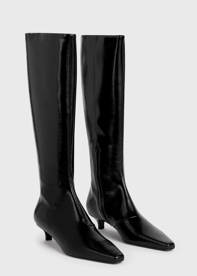 The Slim Knee-High Boot black patent 5