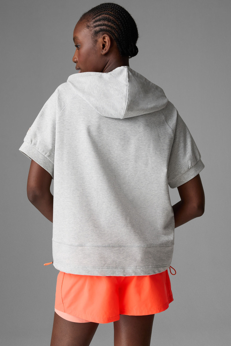 Sharon short-sleeved hoodie in Light gray melange 3