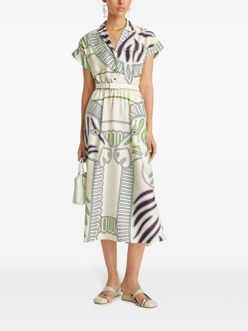 TORY BURCH printed silk twill shirtdress outlook