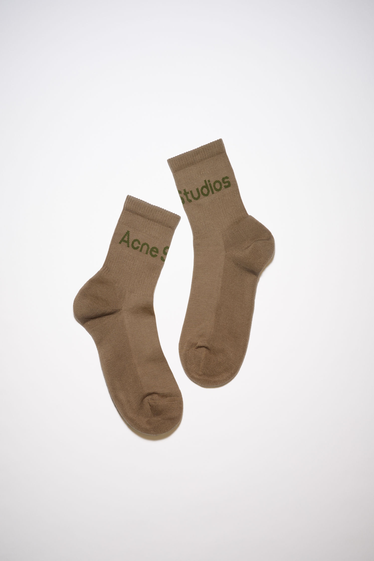 Ribbed logo socks - Khaki green - 1
