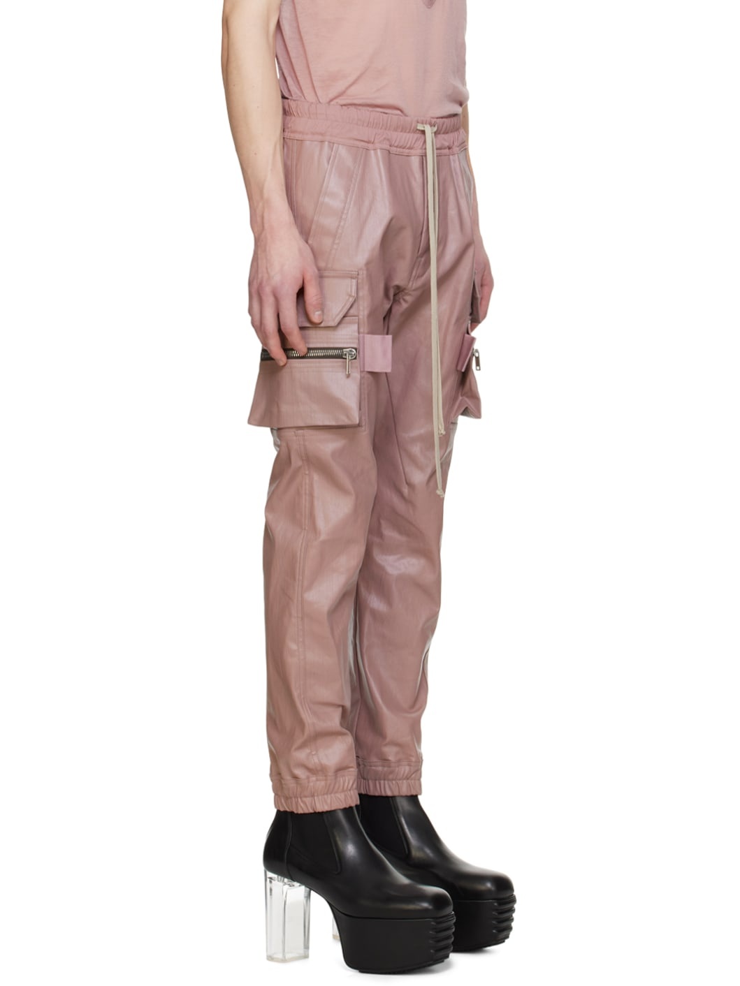 Pink Mastodon Denim Cargo Pants - 2