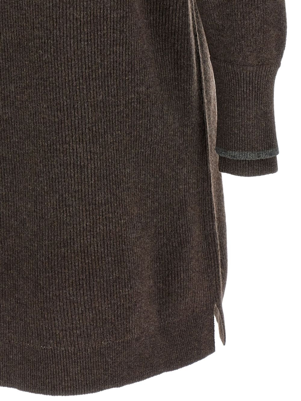 high-neck ribbed knit dress - 4