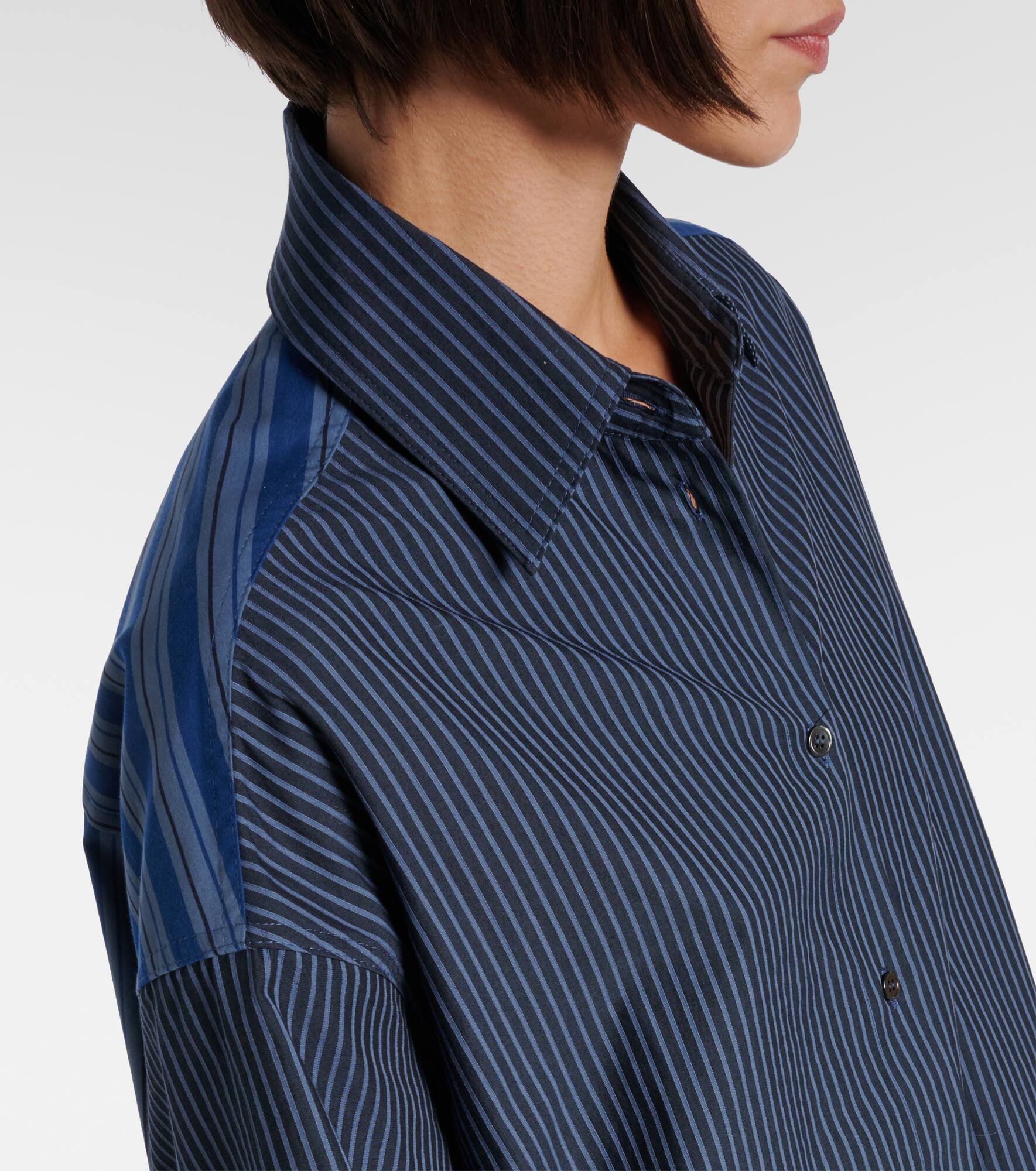 Striped cotton poplin shirt dress - 4
