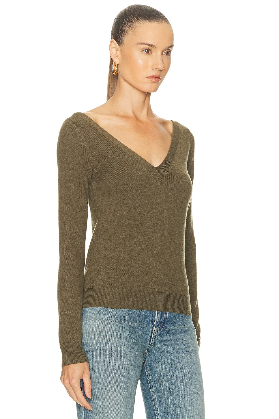 Long Sleeve V-Neck Top - 2