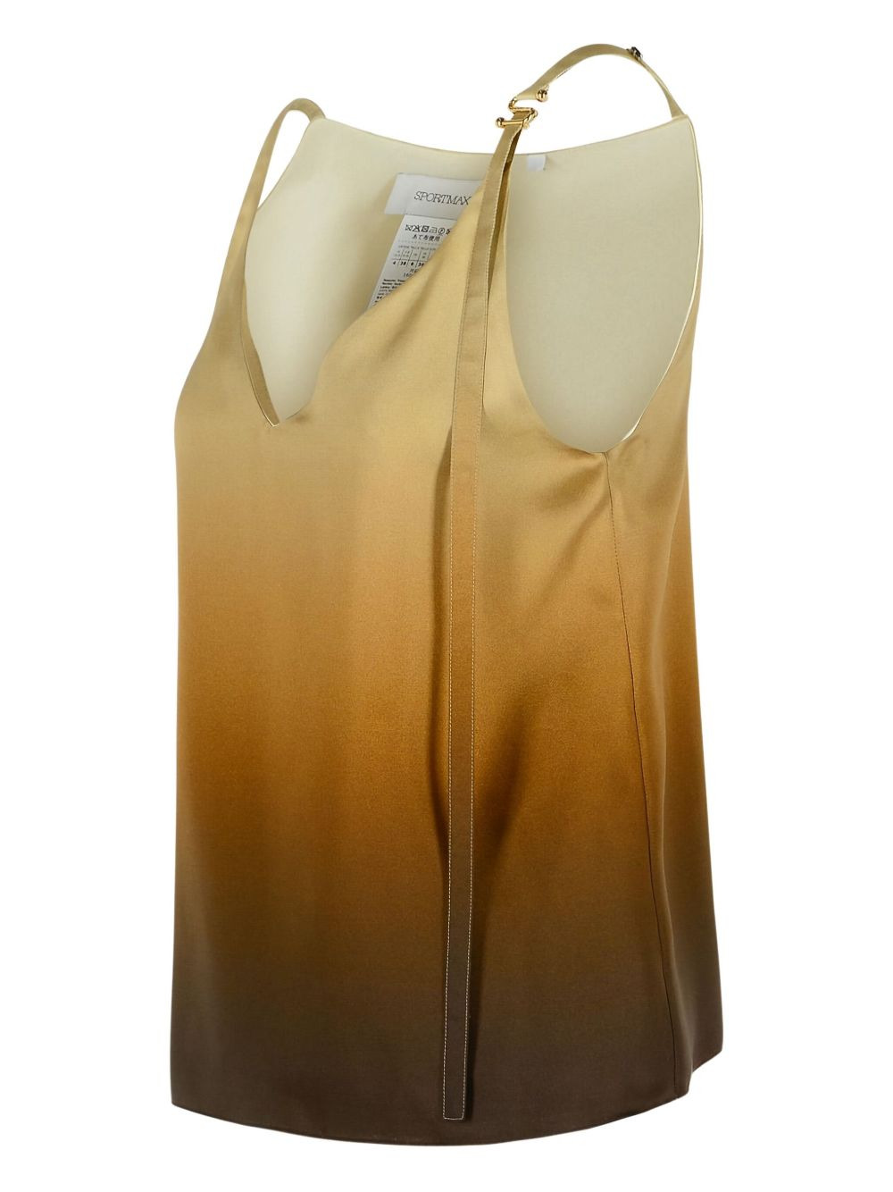 gradient V-neck silk top - 2