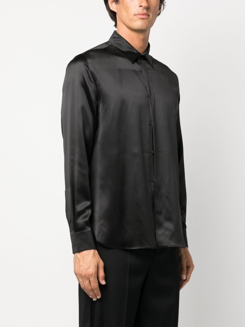 satin-finish silk shirt - 3