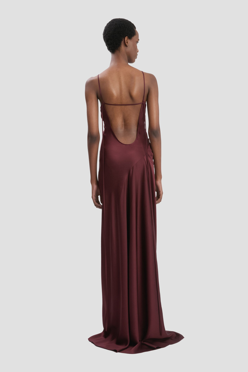 Draped Cami Floor-Length Dress In Cinnabar Red 5