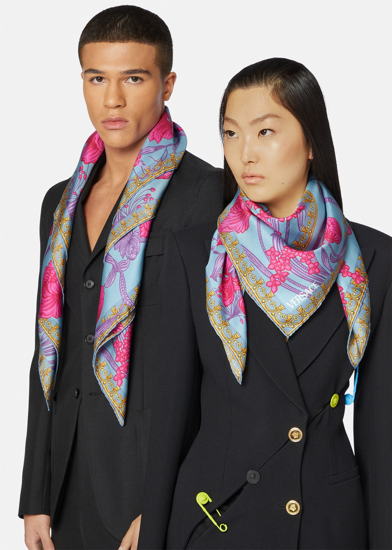 VERSACE Acid Bouquet Silk Foulard outlook