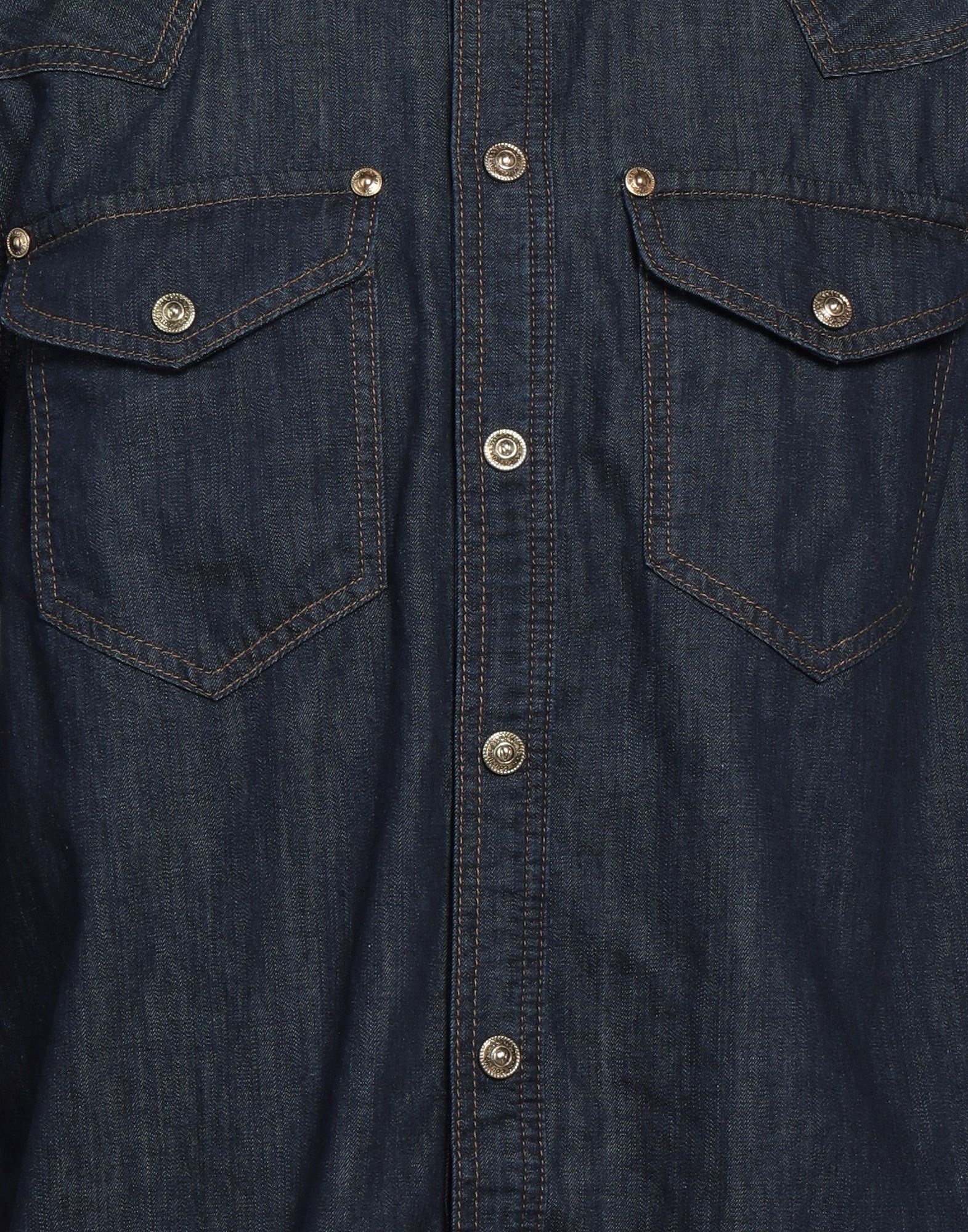 VERSACE JEANS COUTURE Blue Men's Denim Shirt | yoox | REVERSIBLE