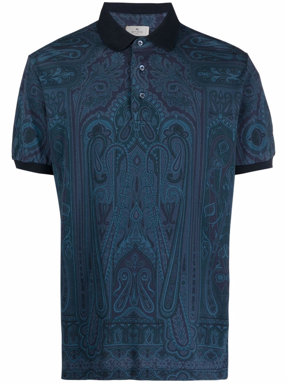 paisley-print polo shirt - 1