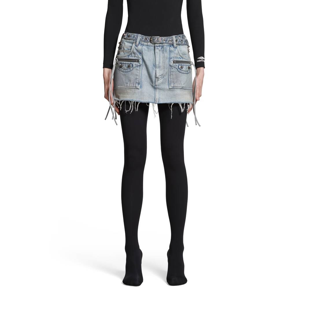 【BALENCIAGA】CAGOLE ミニスカート BALENCIAGA Women's Cagole Mini Skirt in Blue | REVERSIBLE