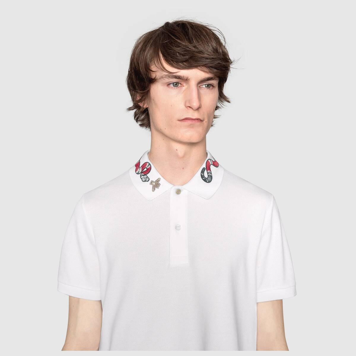 Cotton polo with Kingsnake embroidery - 5