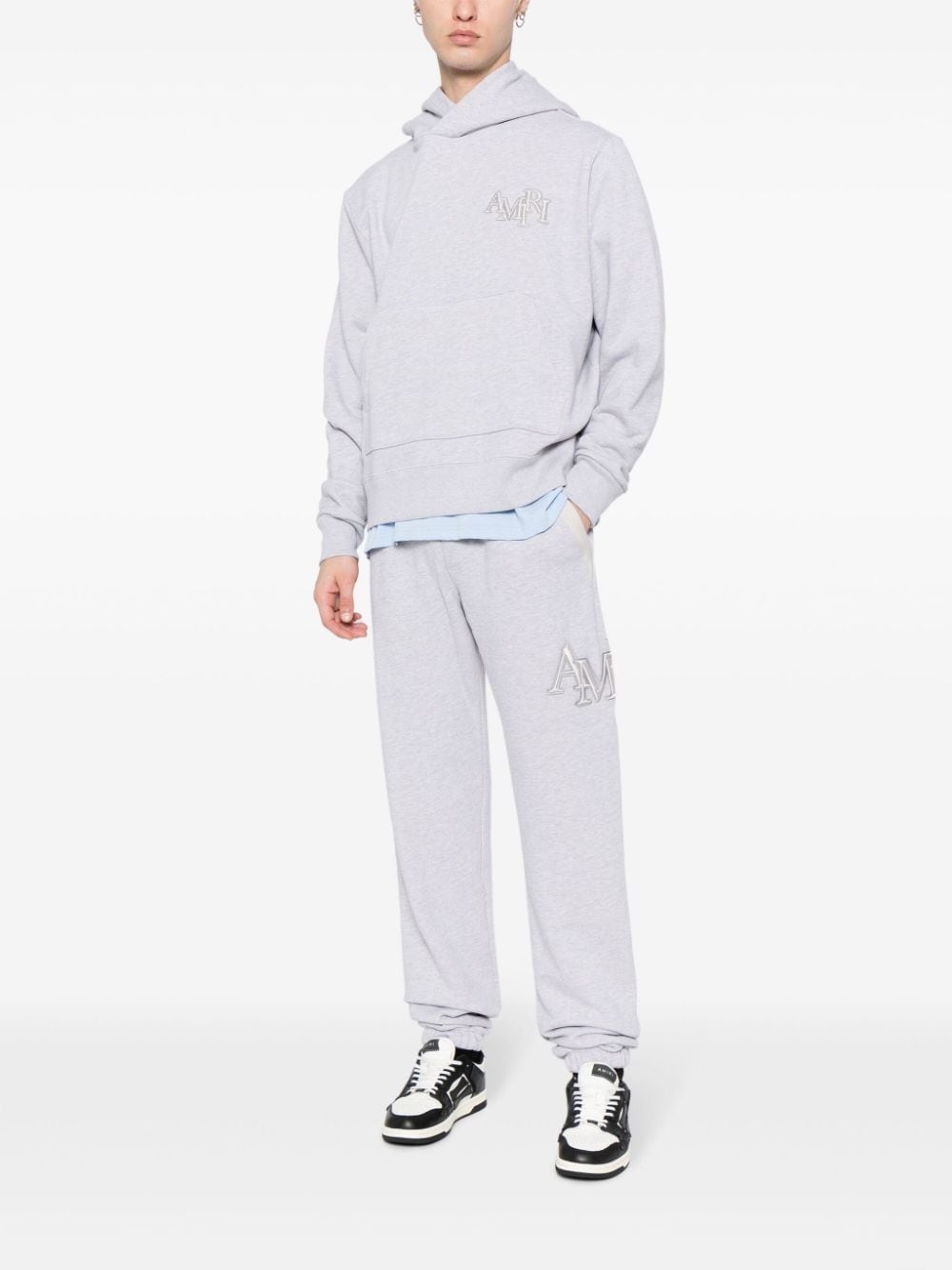 Staggered logo-embroidered track pants - 2