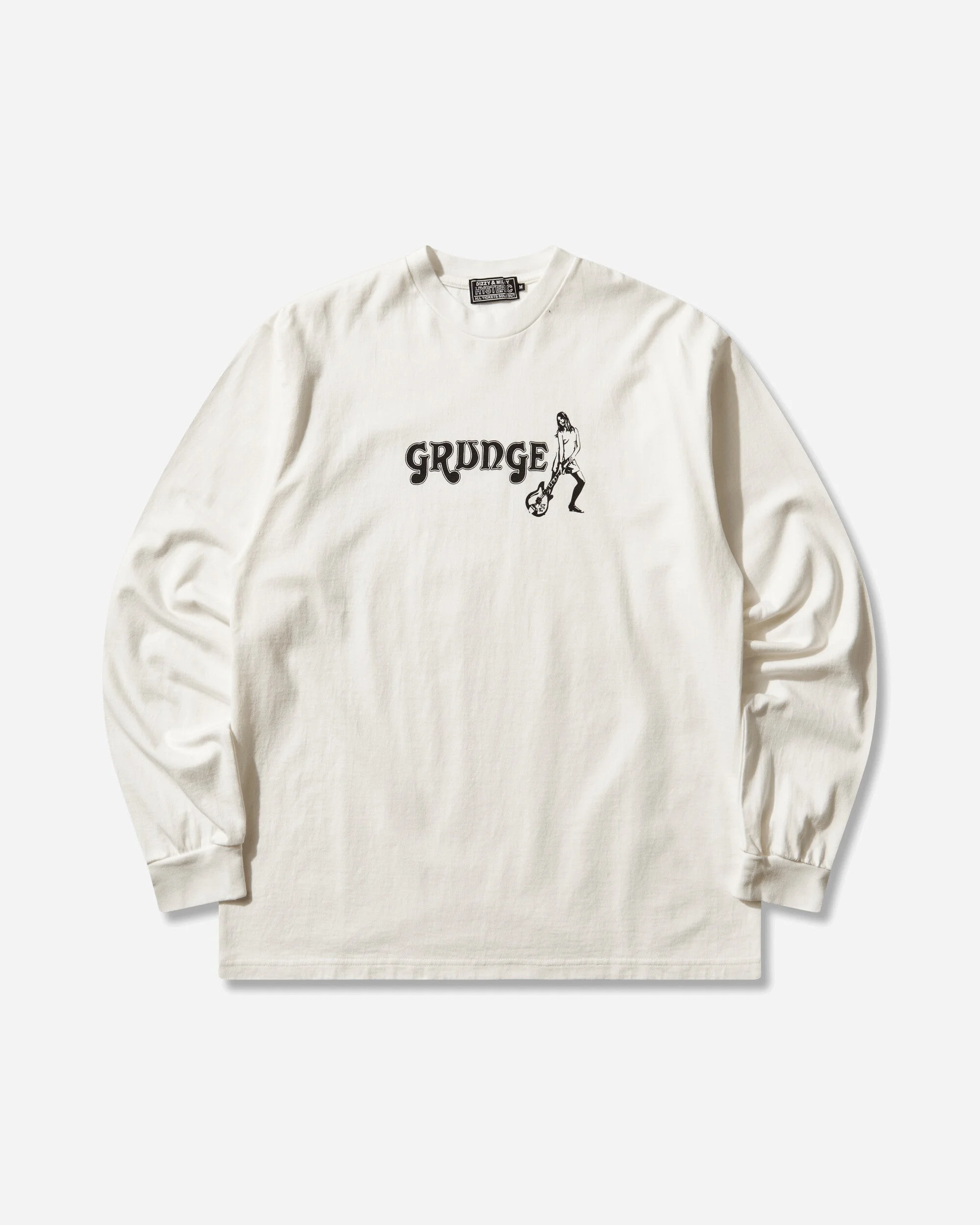 Men's Grunge Longsleeve T-Shirt White - 1