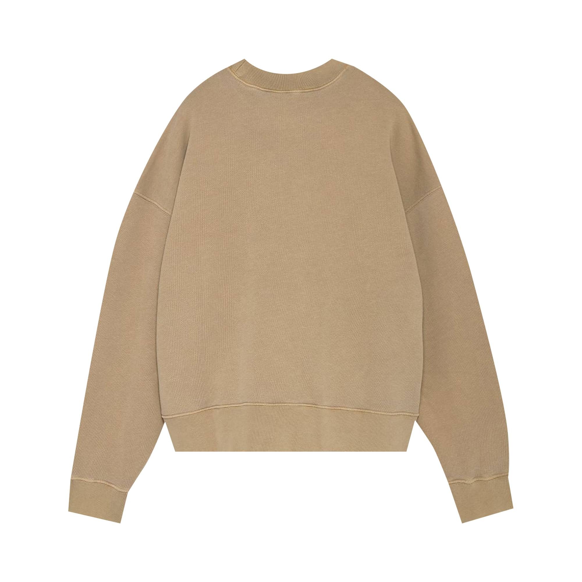 Palm Angels GD Curved Logo Crewneck 'Beige/Black' - 2