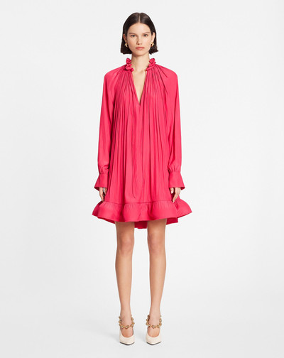 Lanvin SHORT CHARMEUSE DRESS WITH LONG SLEEVES AND RUFFLES outlook