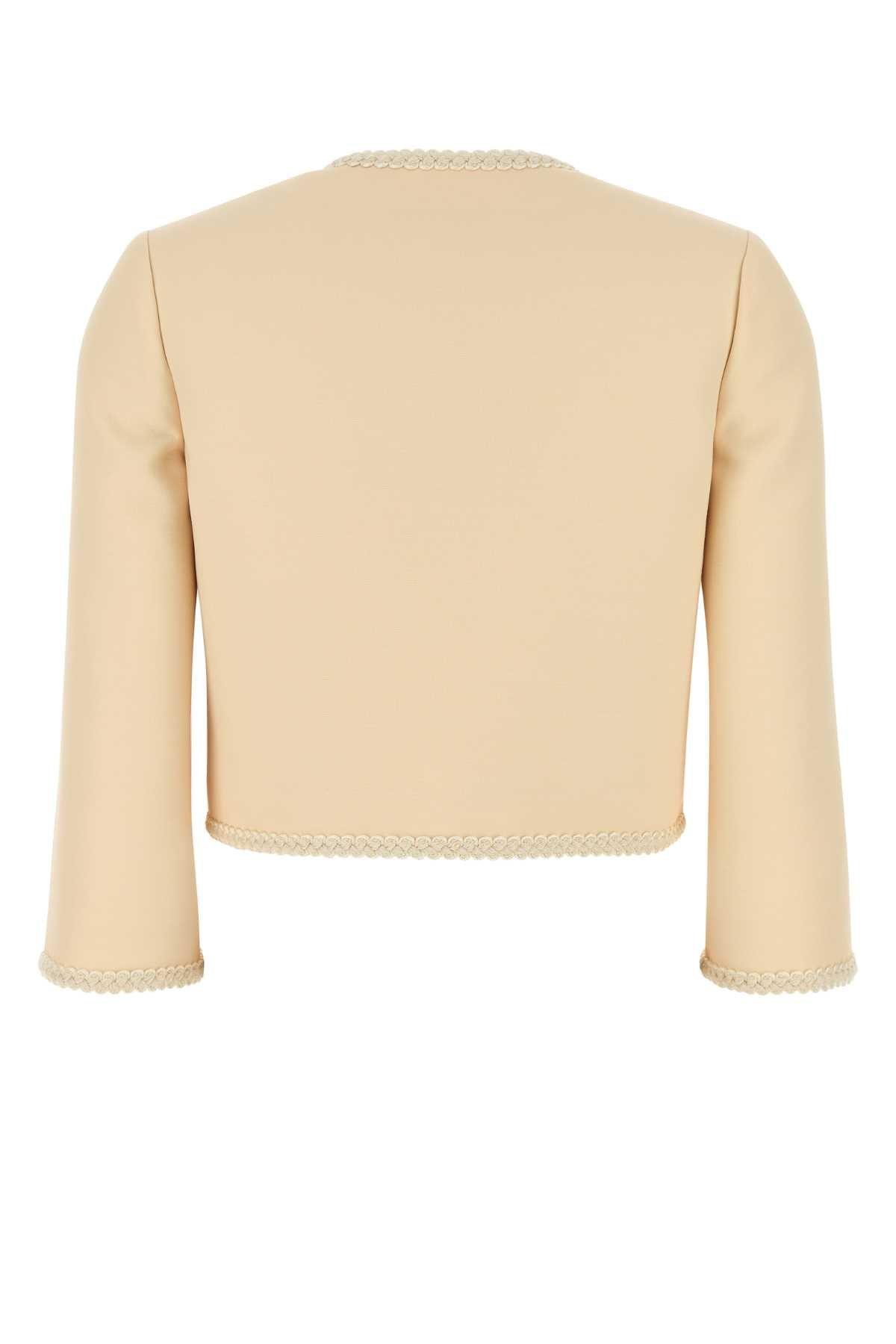 Valentino Garavani Women Cream Crepe Couture Blazer - 2