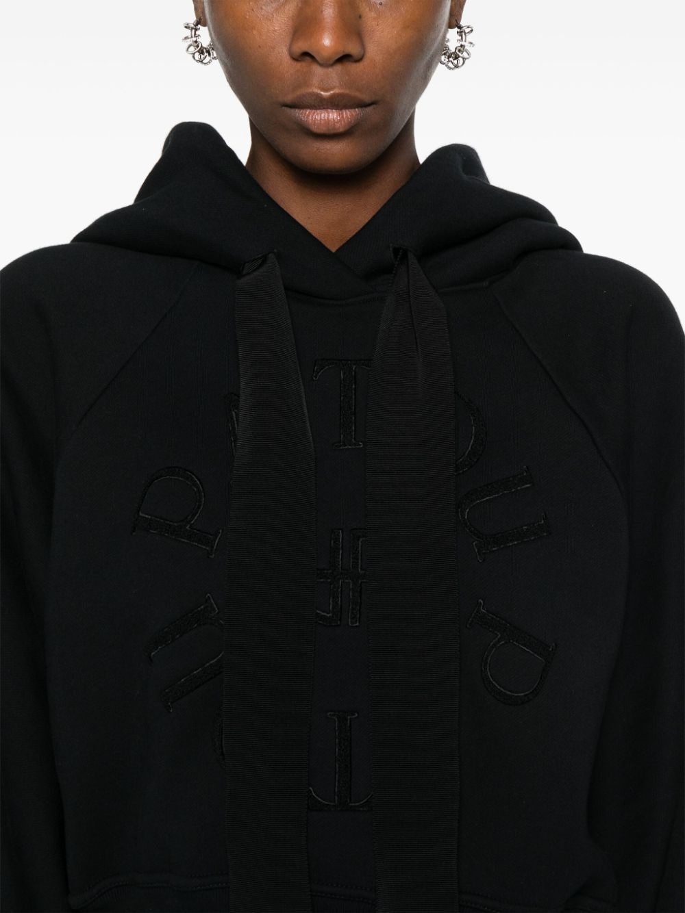 logo-appliquÃ© cropped hoodie - 5