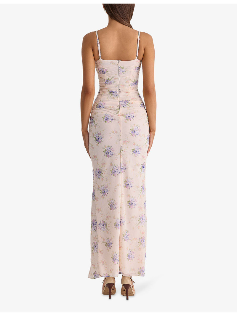 Lini Floral-Print Stretch-Mesh Maxi Dress 4
