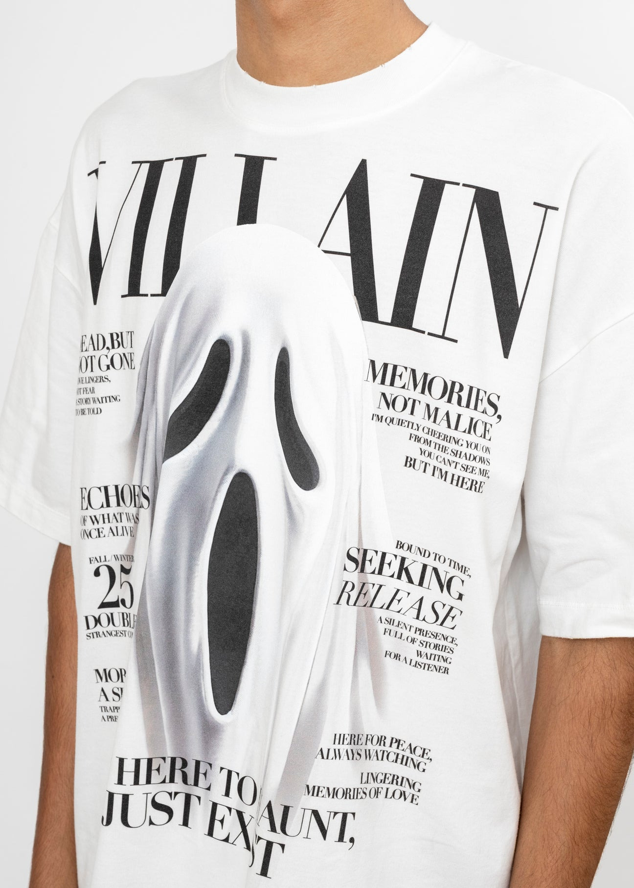 WHITE DOUBLET VILLAIN COVER PRINT T-SHIRT - 4