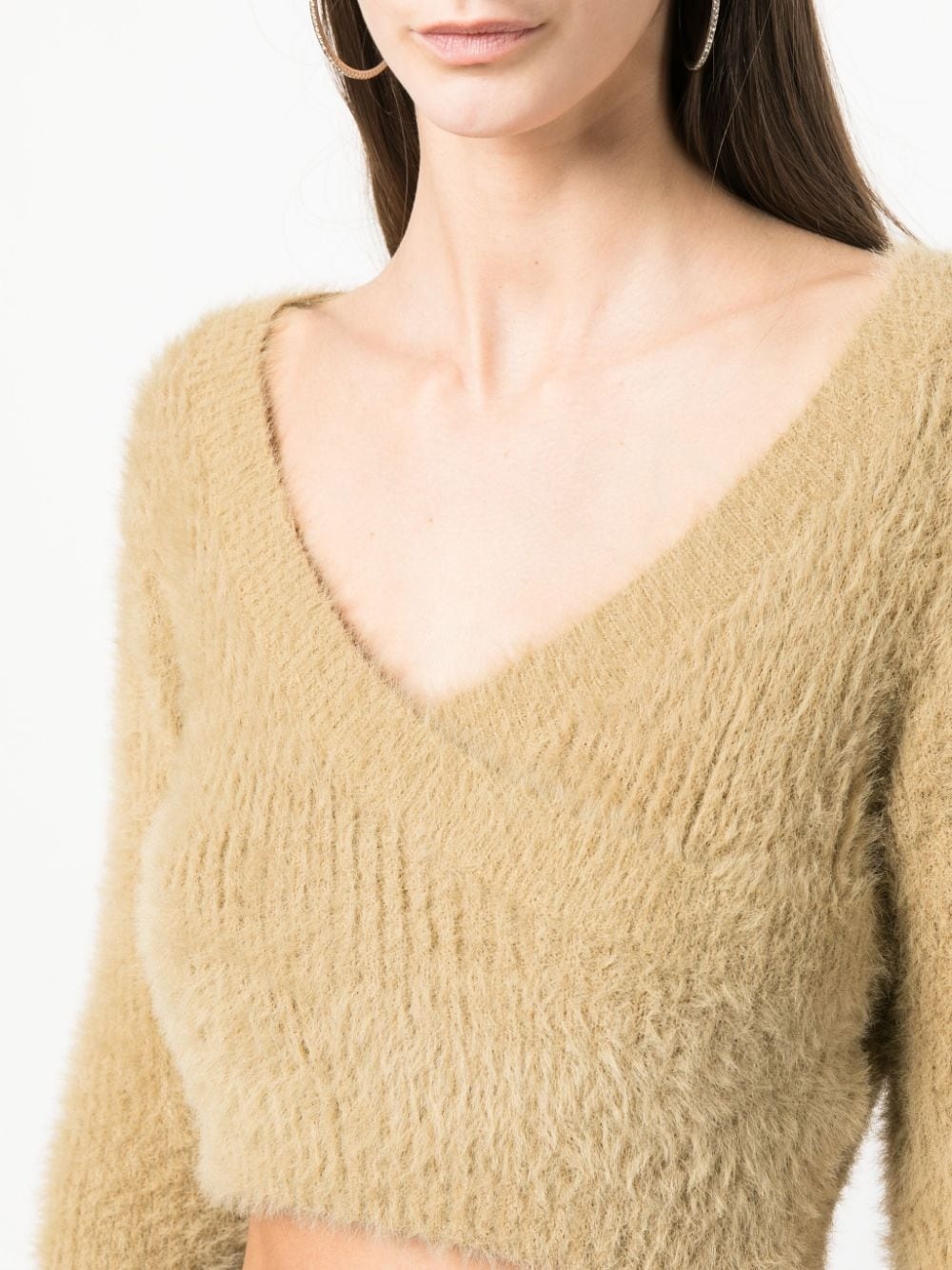 textured knit crop top - 5