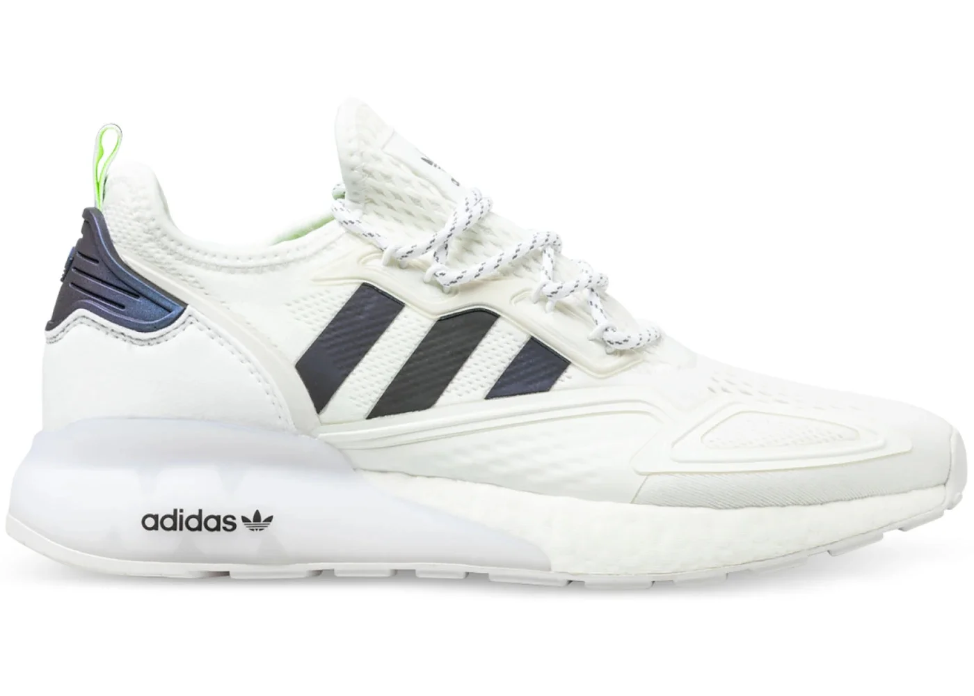 adidas ZX 2K 부스트 화이트 Iridescent 코어 검정 - 1