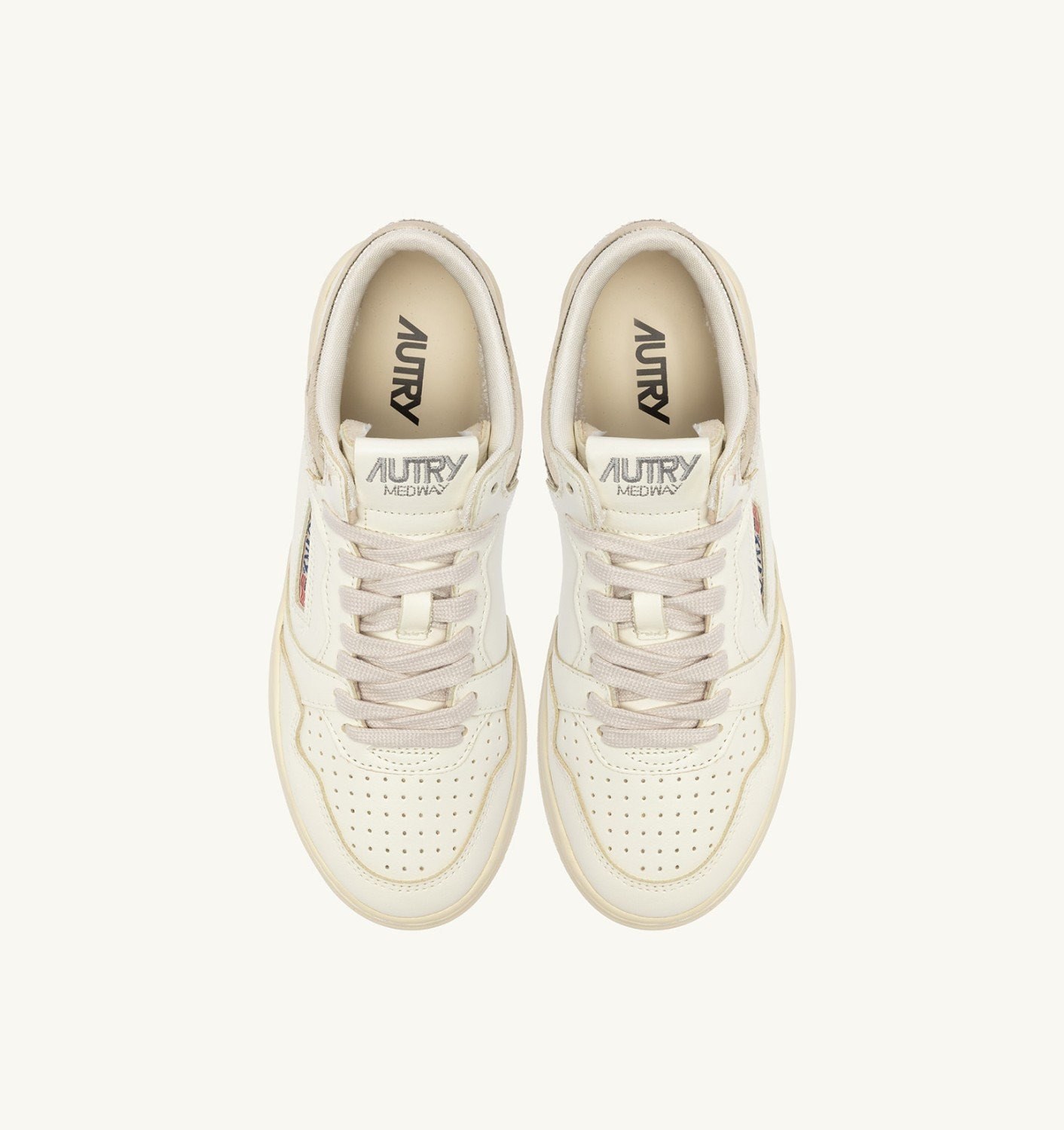 MED-WAY SNEAKERS IN LEATHER COLOR MARSHMALLOW AND PLATINUM - 5